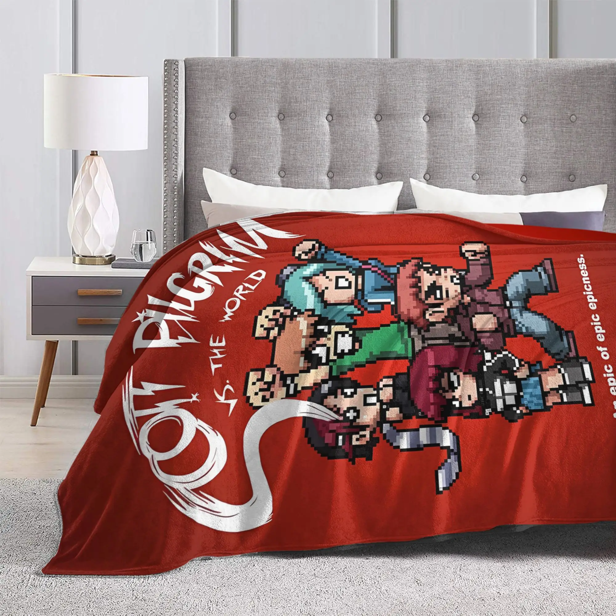 Scott Pilgrim Comic  Plush Blanket Girls Boys  Flannel Throw Blanket For Couch Chair Sofa Bed Warm Custom Quality Bedspread Gift