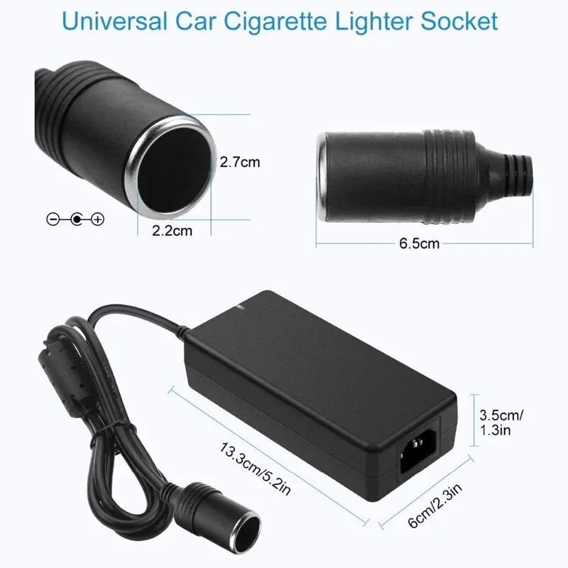 Car Power Adapter Power Convert AC Adapter DC 110V / 220V to 12V 10A Power Adapter Converter for Car Refrigerators Air Pump