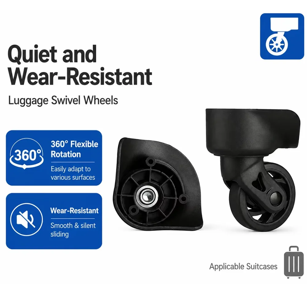 Universal Luggage Wheels For HL007 Luggage Wheels Luggage Replacement Wheels Universal Silent Swivel Casters with Screws Repair