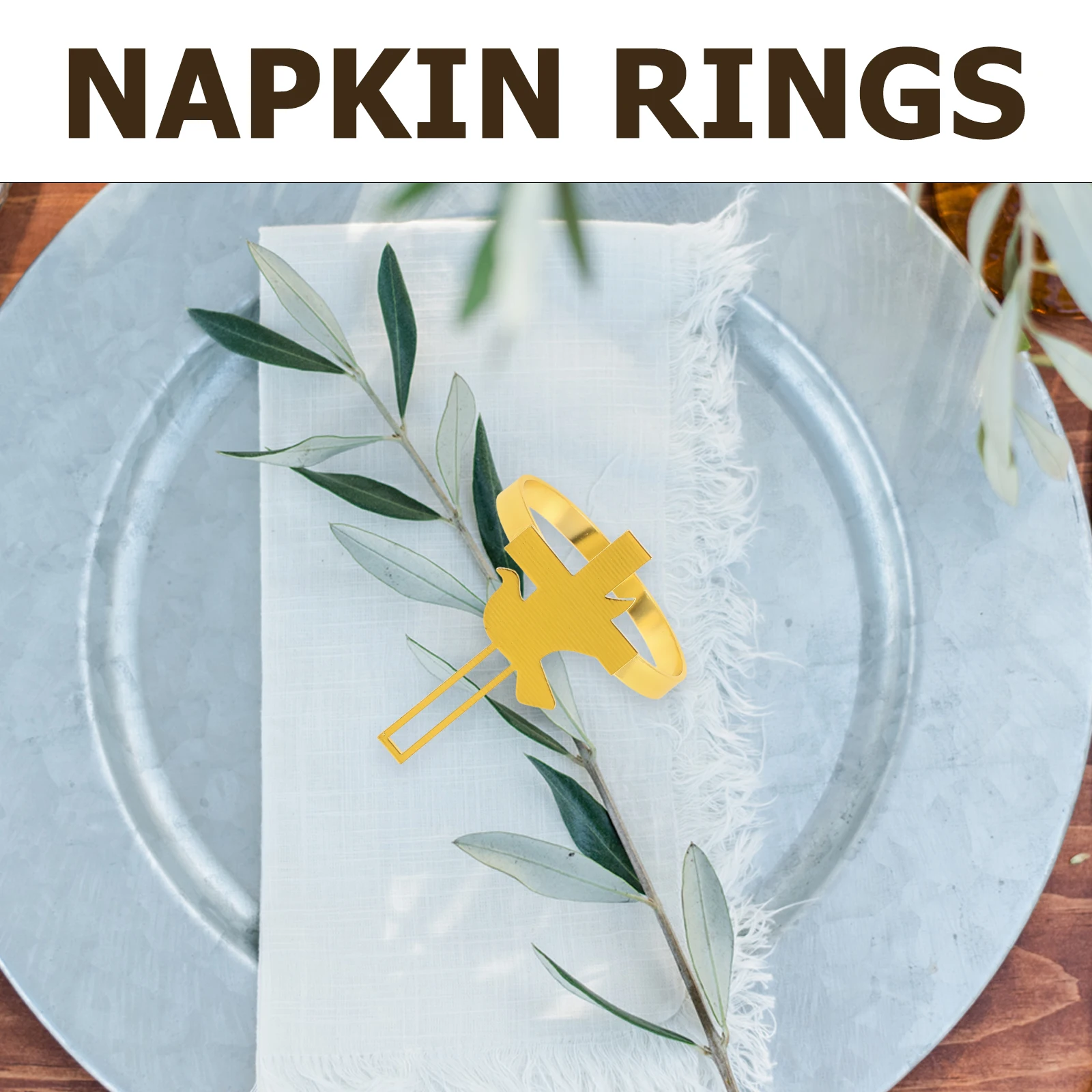 

6Pcs Decorative Napkin Rings Metal Cross Shape Secure Holders for Party Banquet Hotel Table Setting Cross Napkin Rings