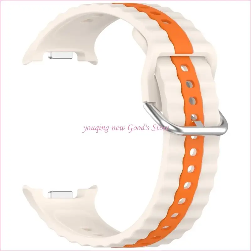 57QA Smartwatch Soft Silicone Band Textured Design Quick Release Straps Soft Strong Watch Straps Comfortable Wear for Watch8