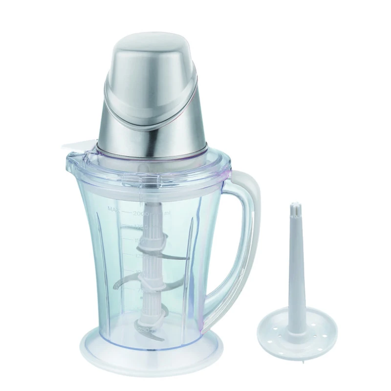Electric Home Meat Grinder 2.0L Large Capacity Plastic Housing 500W Stainless Steel Blades Food Safe Household Kitchen Use