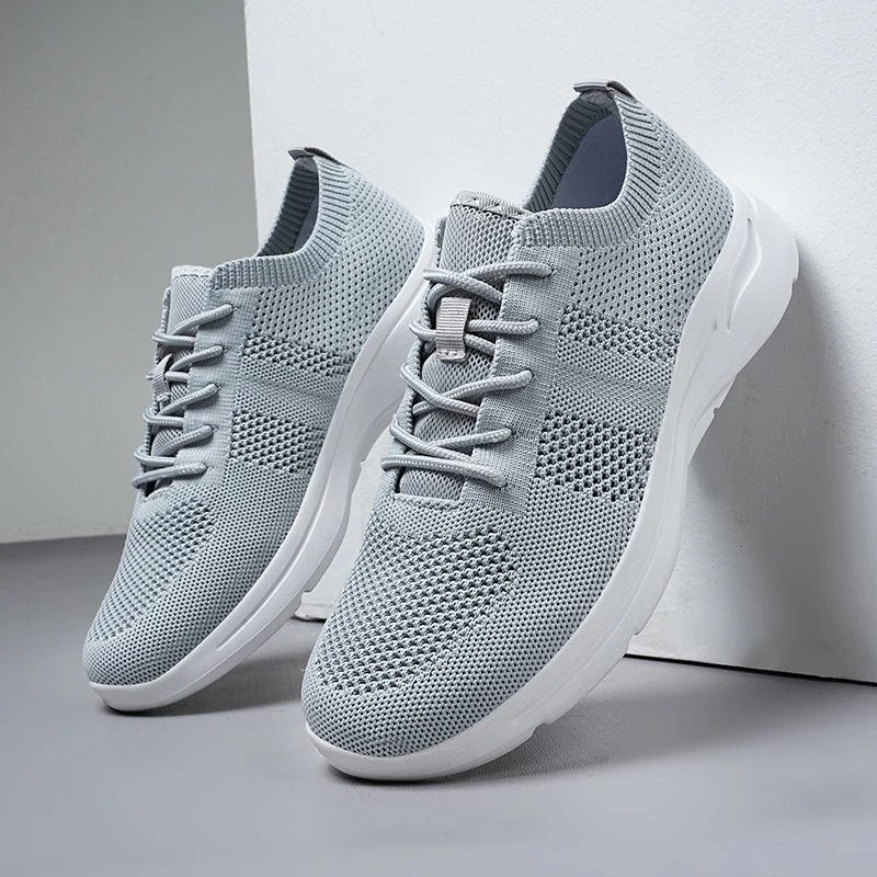 Fashionable Men Athletic Shoes Knitting Upper Comfortable Breathable Trainers Summer Men's Fitness Shoe Walking Sneakers