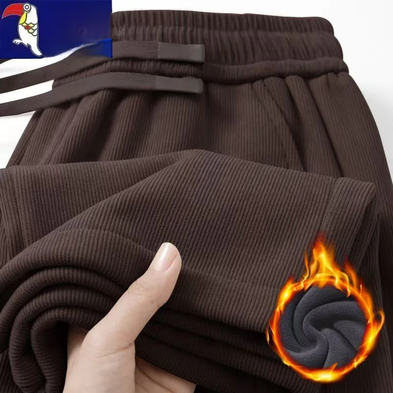 

Men's Thiened Fce Lined Corduroy Straight Leg Casual Pants Warm Sli Autumn Winter New Arrival TUCANO Brand