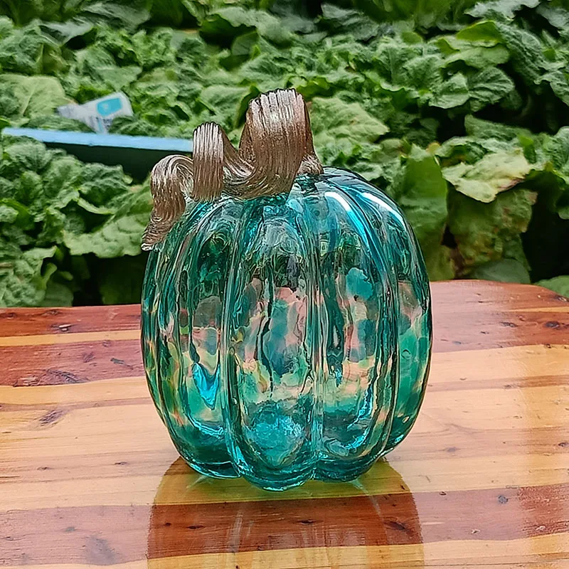 Pastoral Style Pumpkin Decoration Glass Handicraft Ornaments Halloween decor Irregular Living Room Art Decorative Ornaments