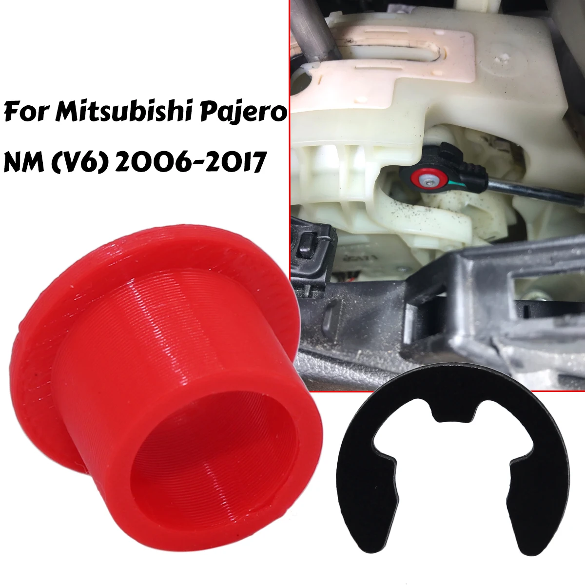 For Mitsubishi Pajero NM (V6) 2006-2017 Upgrade Shifter Cable Bushing Gear Linkage End Grommet Lock Washer Selector Auto Trans