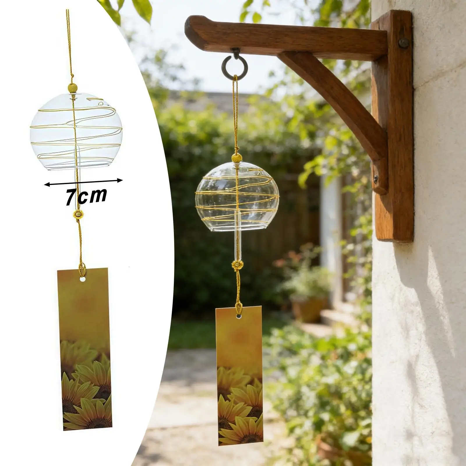 Carillon éolien décoratif unique en verre, ornement suspendu pour dortoir, arbre ou fiançailles