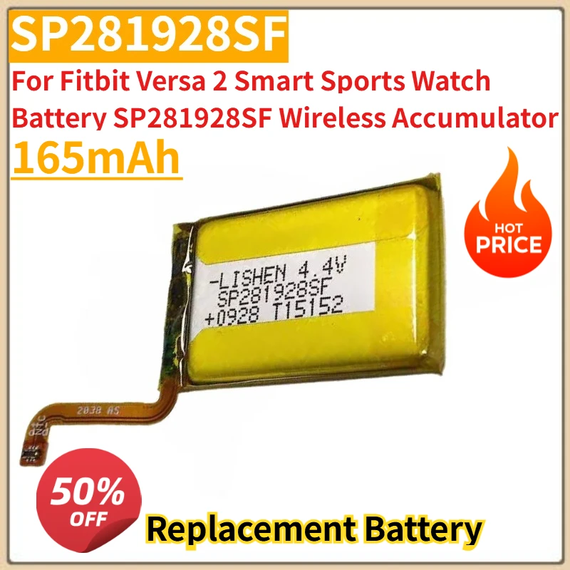 

New 165mAh Replacement Battery SP281928SF For Fitbit Versa 2 Smart Sports Watch Battery SP281928SF Wireless Accumulator
