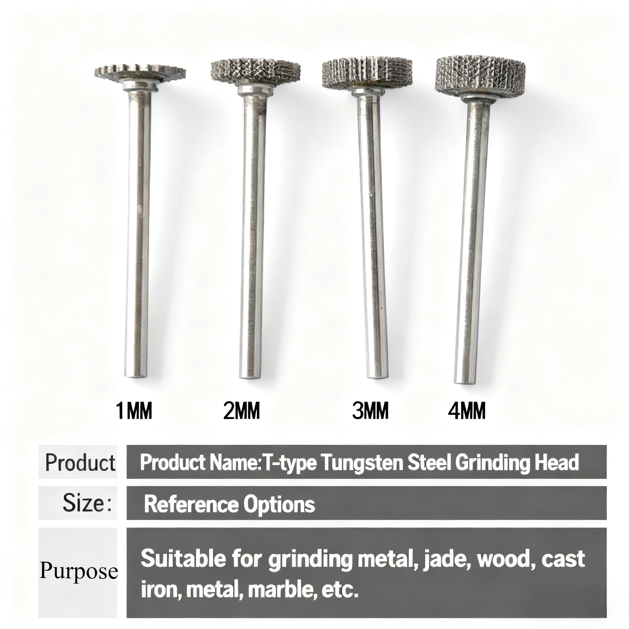T/W Shape Carbide Rotary File Cutting Grinding Head For Dremel 3x12mm Shank for Metal Engraving Tungsten Steel milling Cutter