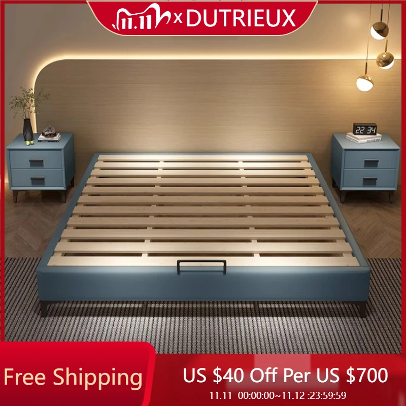 

Tatami Aesthetics Bed Frame Minimalist Nordic Design Master Bedroom Bed Confortable Create Fashionable Cama De Casal Furniture