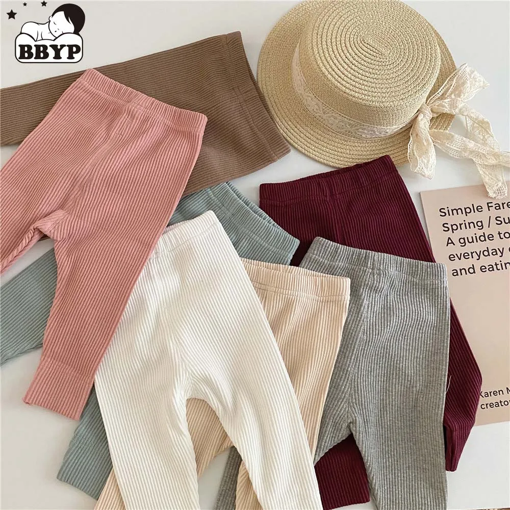 Baby Girl Legging Cotton Baby Boys Ribbed Leggings Striped Baby Pants Children Casual Trousers Newborn Clothes Spring Autumn