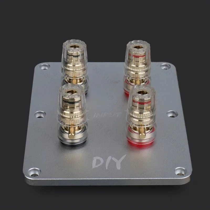 4-position junction box, pure copper gold-plated terminal box, dual line split tone junction board, 4-position audio accessories 4