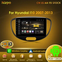 Hizpo Wireless CarPlay 2din Car Radio GPS For Hyundai i10 2007- 2013 Multimedia Video Player 4G Auto Stereo Navigation Autoradio
