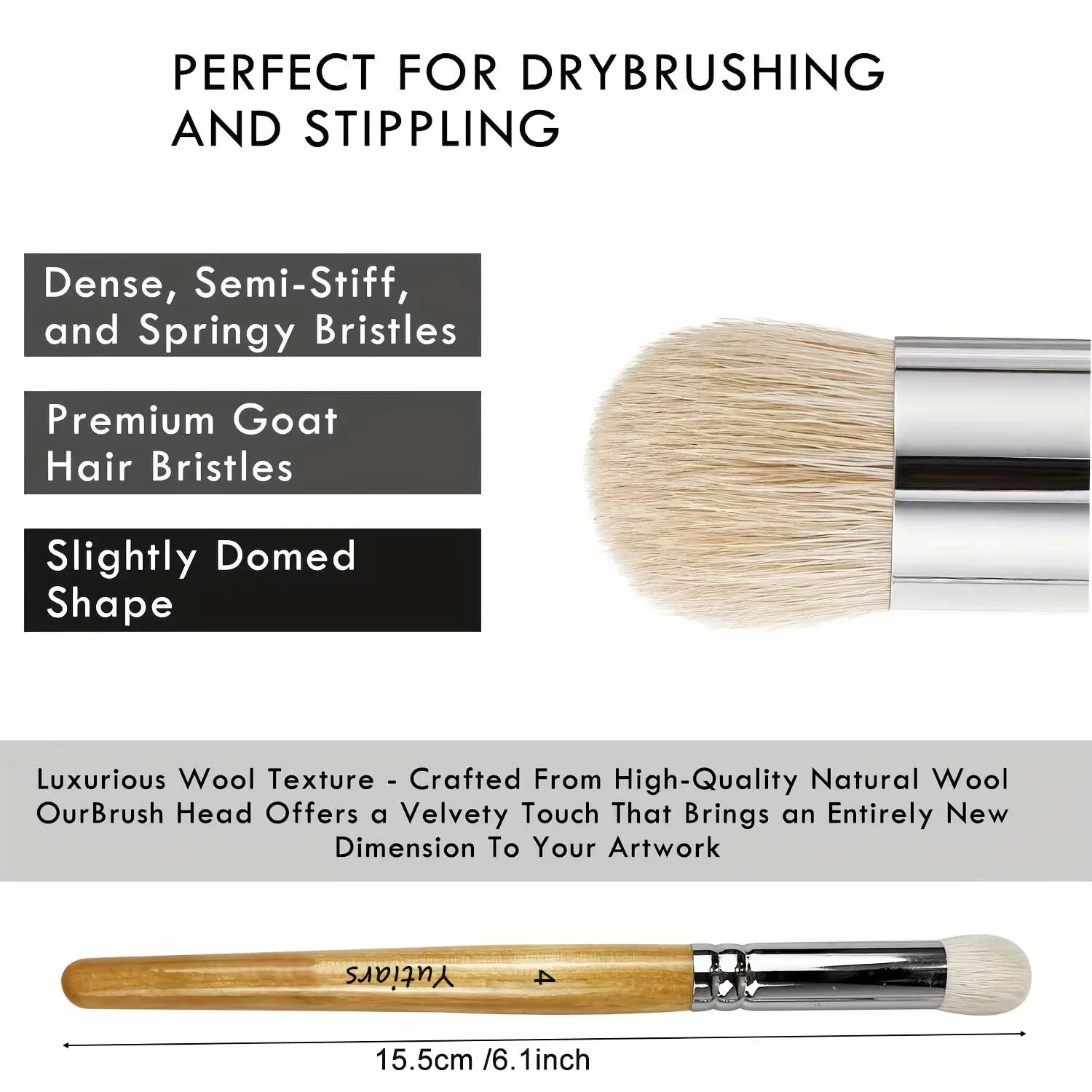 3/6-teiliges Trockenpinsel-Set – Hobby-Detail-Pinsel-Set, Acryl-Pinsel in 3 Größen für Fortgeschrittene und Kunst für Miniatur-Aquarell