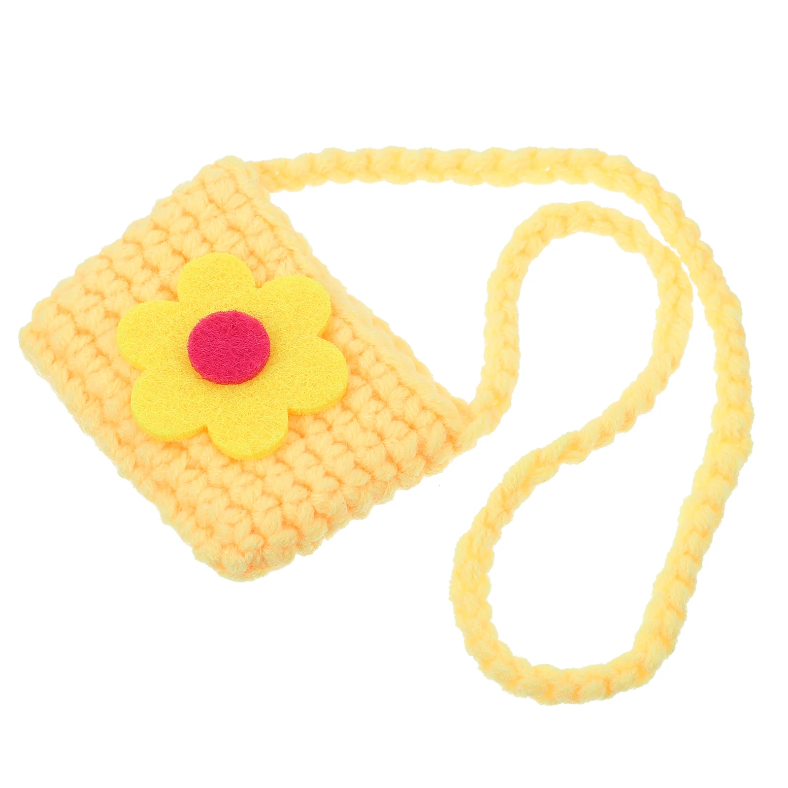 

Bunny Costume Pet Yellow Backpack Bag for Decor Accessories Yarn Mini Hanging Pouch