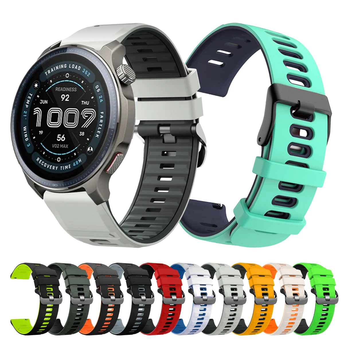 22mm 20mm Silikonarmband für Amazfit Balance 2/Bip 6 5/Cheetah Pro, weiches Uhrenarmband für Amazfit GTR 4 3/GTS 4 2 Mini Band