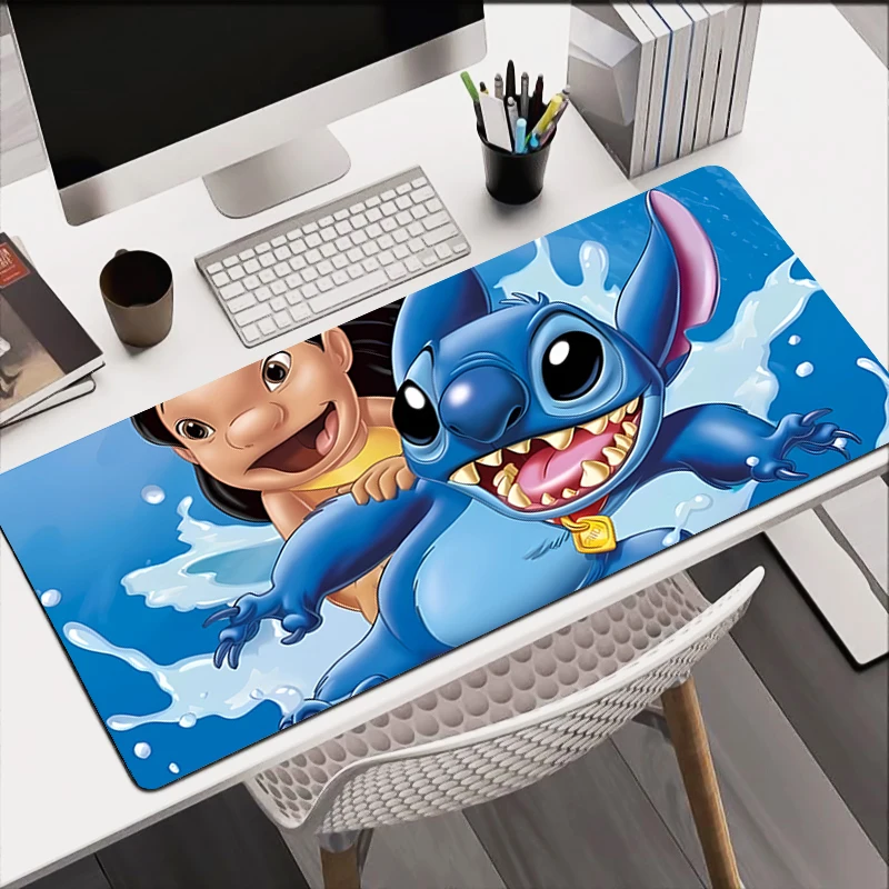 Gaming Mouse Pad Kawaii Stitch Home New HD Pc Mousepad Keyboard Pad Non-Slip Office Carpet Laptop Mice Pad 31.5x11.8In(80x30CM)