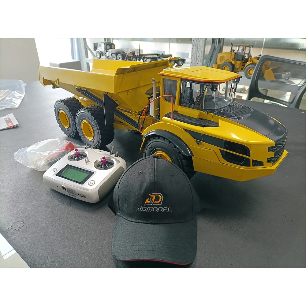 

JDM 1/14 E450C RC Hydraulic Articulating Dumper Truck 166 RTR Yellow W/ Sound Light System Flysky I6s 10CH Motor