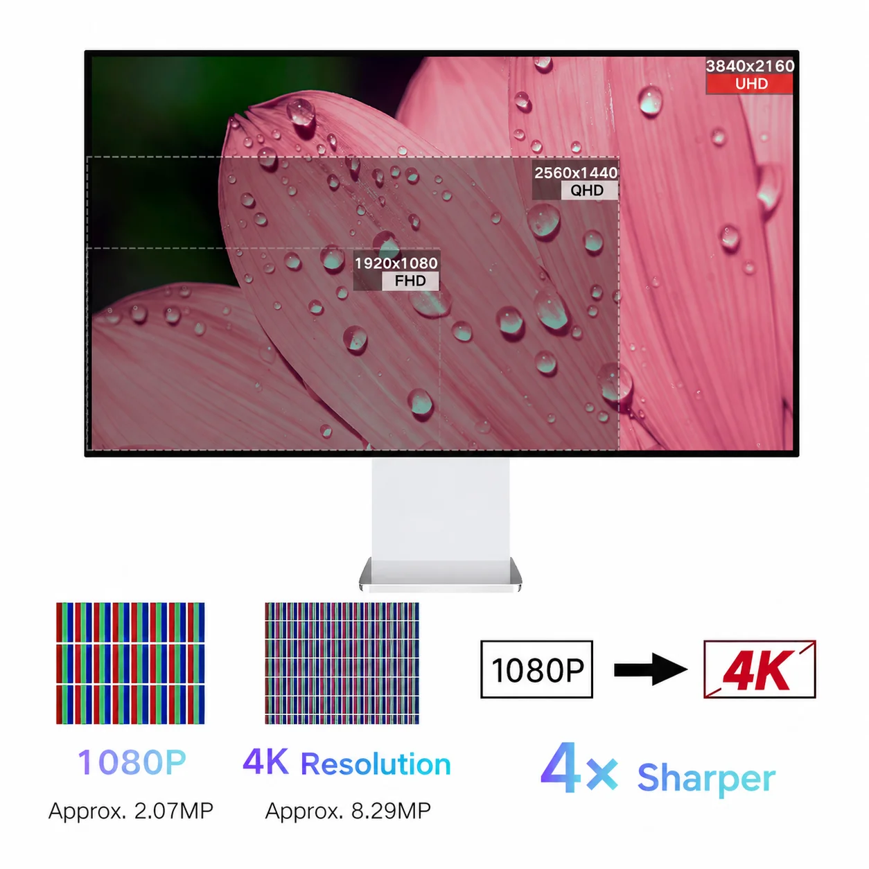 TCOLOR 27 inch Computer Monitor 60Hz 4K Glossy Screen 100%sRGB 10Bit High Color Accuracy Full Aluminum Stand Display desktop