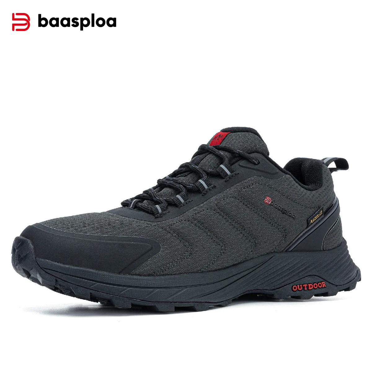 Baasploa New Men Hiking Shoes Outdoor Climbing Waterproof Non-slip Wear-resistant Sneakers Male Casual Lace-Up Walking Shoes
