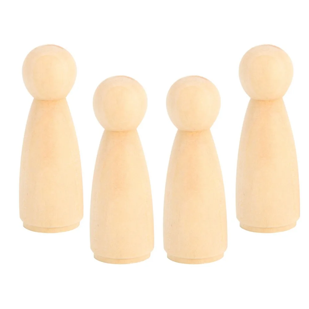 

10pcs Artistic 75mm Size Wooden Peg Dolls Female Shapes Wooden Bodies Painting Dolls Painting Figure Craft DIY Painting
