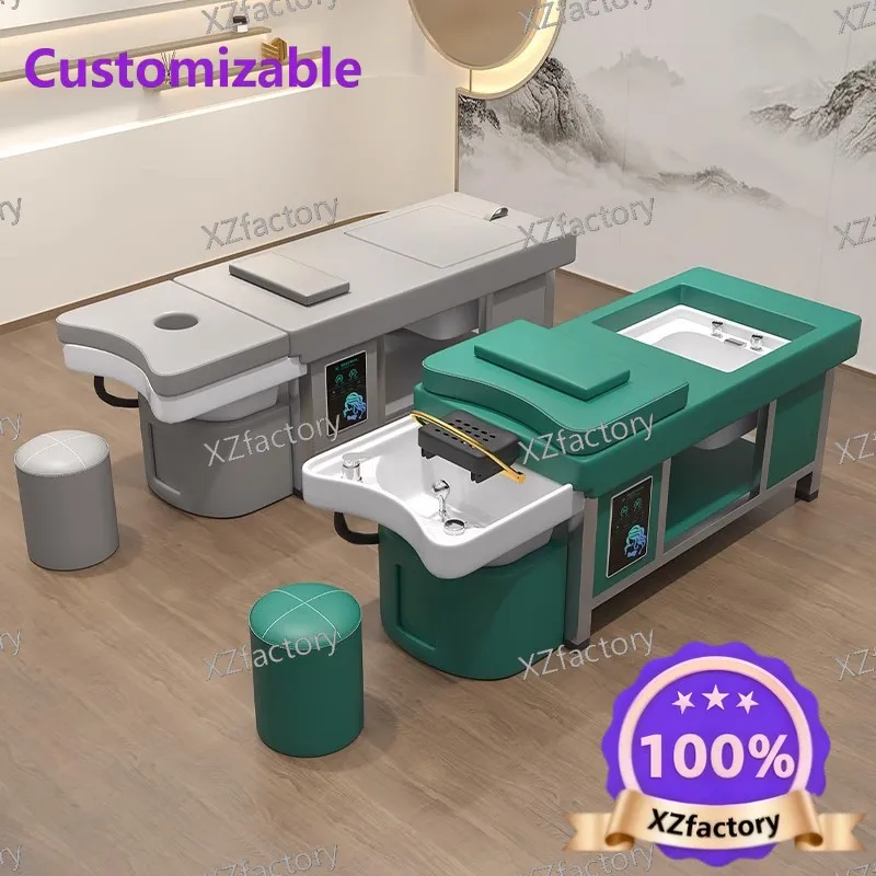 

Multifunctional Massage and Foot Spa Bed, Special Shampoo Bed for Hair Salons, Circulating Fumigation Head Therapy Bed