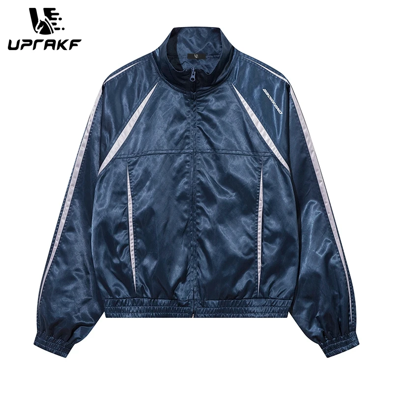 Uprakf Streetwear Jas Patchwork Color Stand Kraag Lange Mouw Baseball Jack Mode Casual Lange Mouw Herfst Voor Dames