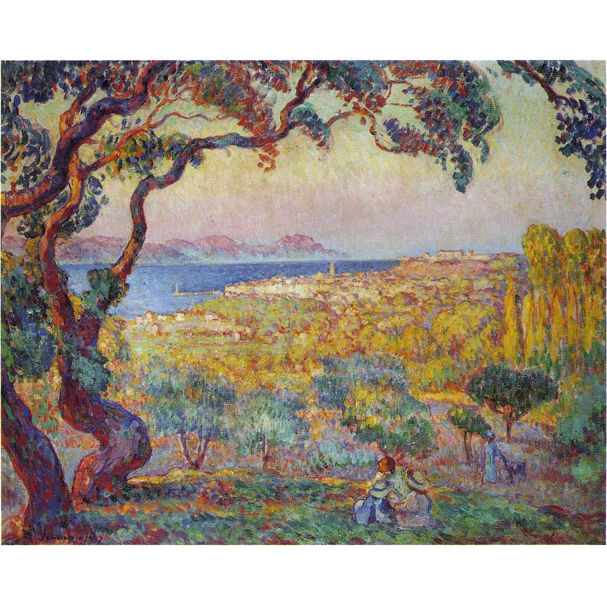 

The Bay at St Tropez by Henri Lebasque Hand painted landscape oil painting on canvas Wall art canvas painting for living room