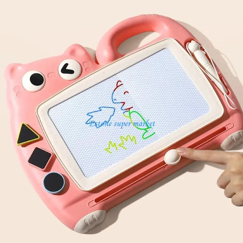 Tableau magnétique pour bébé 090B, planche à dessin Double face avec formes magnétiques, jouet pour enfants 2 à 8 ans