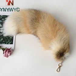 2024 New Fashion Fox Tail Keychain Wolf Tail Fur Tassel Bag Tag Black And Brown Pom Pom Charm Keyring Holder Strap Chain Gifts