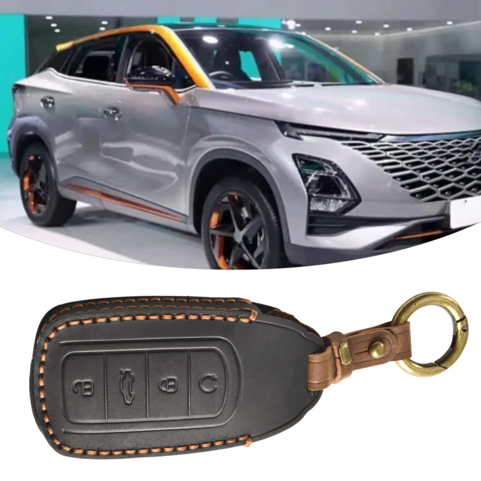 Auto Interior Part Car Key Cover Handcrafted Leather Key Fob Case Cover for Chery Omoda 5 Full Protection and Precise Fit