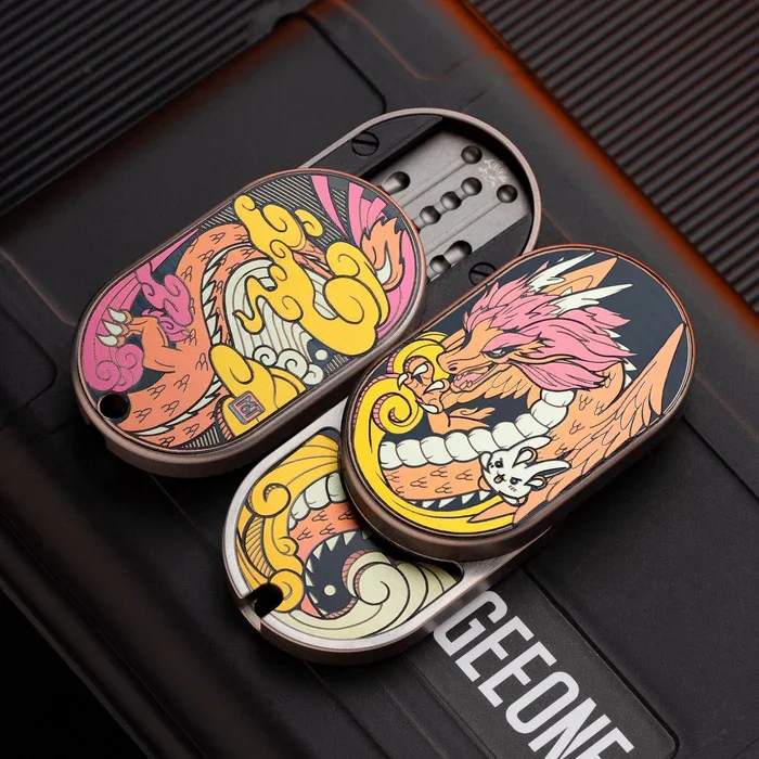 MOT グルーブスライダー EDC フィジェット ドラゴン チタン リズム