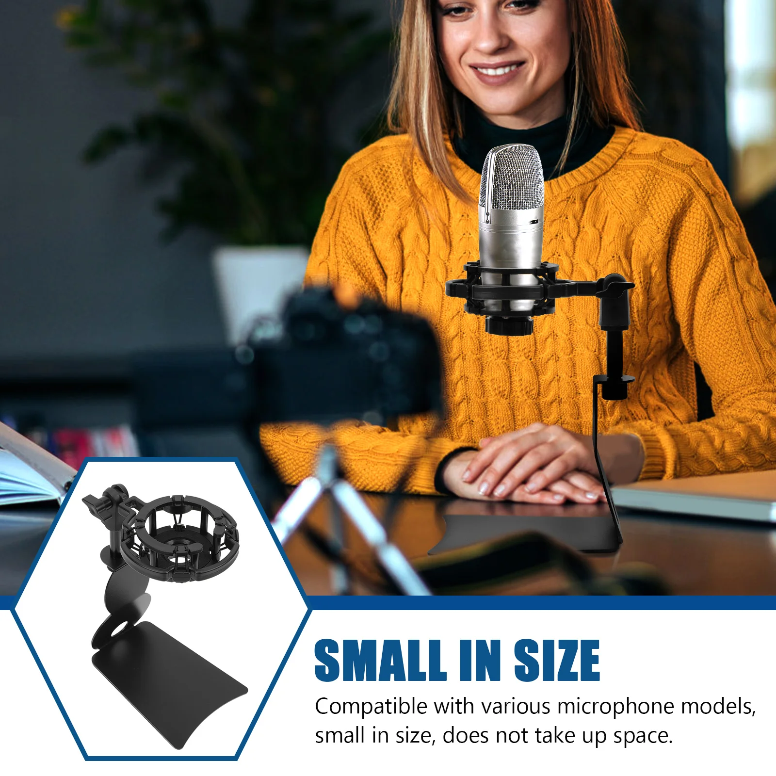 

1 set 1 Set Abs Iron Holder Multi-Function Table Mount Clamp Desktop Live Streaming Mic Stable Bracket Base For School Event