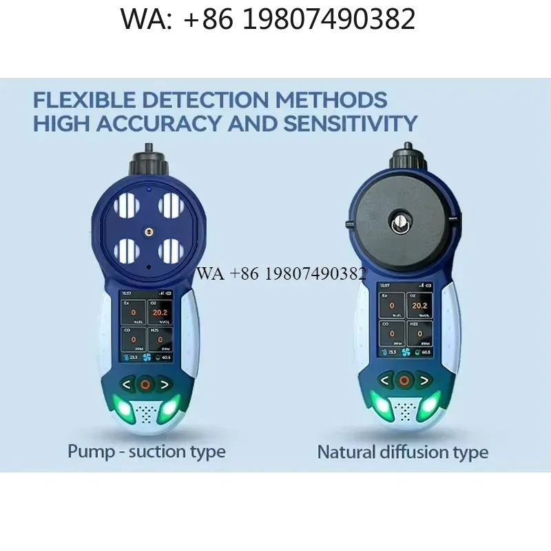 wmwmnu ATEX Certified GP400 Digital Portable Multi Gas Detector LCD Display for CO O2 H2S LEL CH4 in Industrial Usage