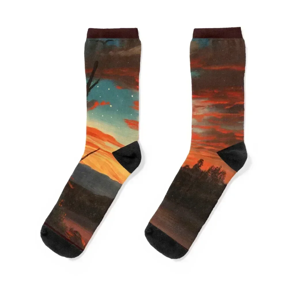 

Our Banner in the Sky by Frederic Edwin Church Socks heated short hiking golf Socks For Women Men's