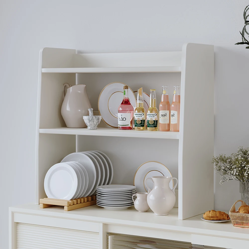 White upper shelf storage rack 2-speed all-use storage kitchen table storage rack