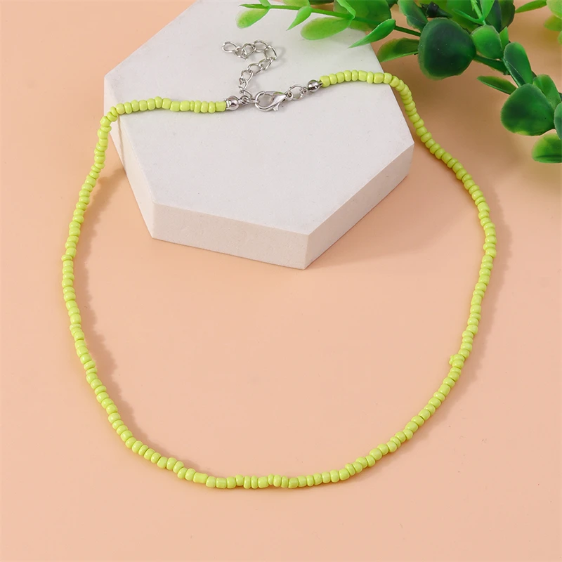 Mode bunte einfache handgemachte Perlen Halskette für Frauen Mädchen Party Festival Schmuck Geschenke – Detail 7