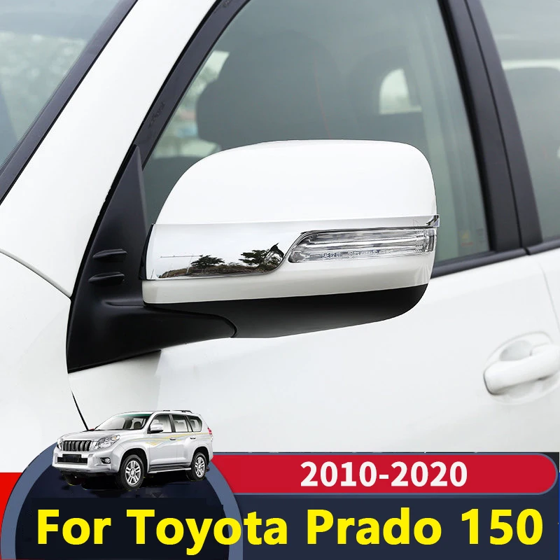 Chrome Car Rearview Mirrors Cover Trim Strip Sticker For Toyota Land Cruiser Prado 150 2010-2018 2019 2020 Exterior Accessories