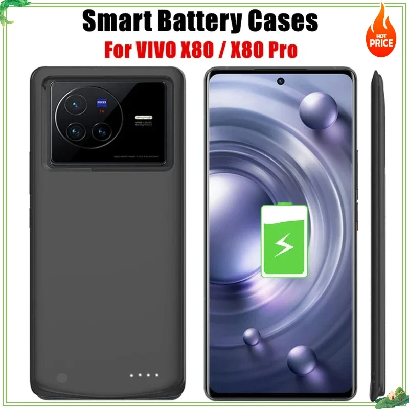 Casing baterai 10000mAh untuk VIVO X80 Pro, penutup pengisi daya Power Bank eksternal untuk VIVO X80