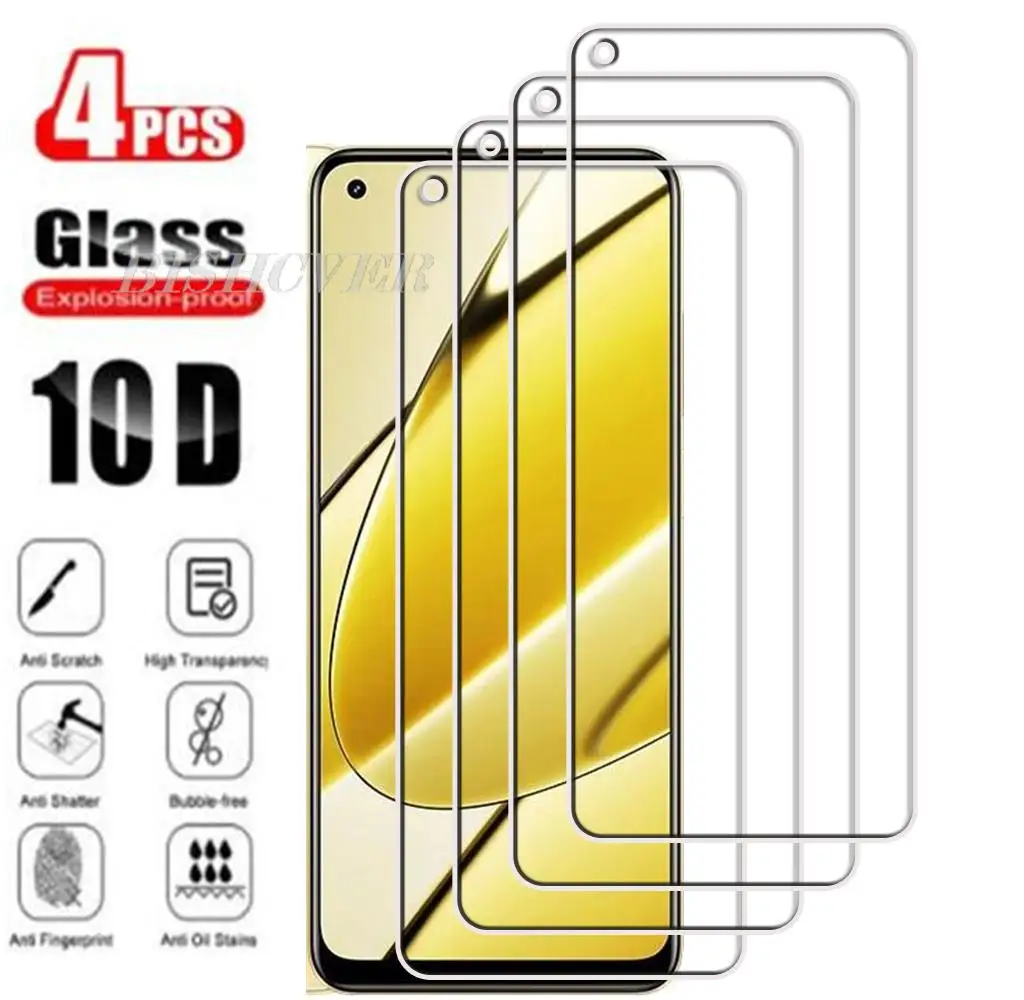 4Pcs Tempered Glass For Realme 11 4G Realme11 6.4