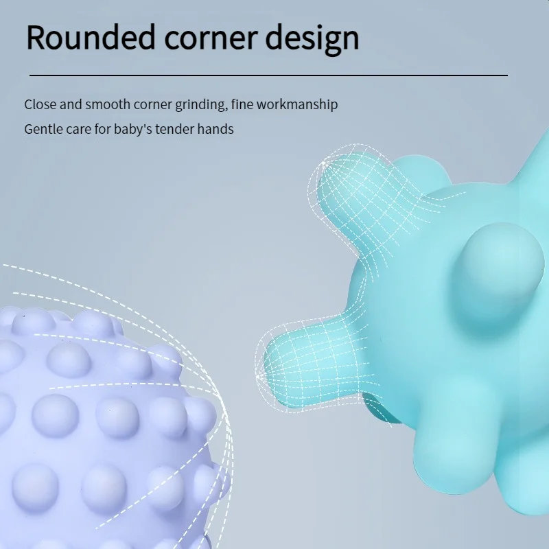 어린이 장난감 공 아기 그립 볼 헤어 링, 부드러운 고무 놀이 장난감 고무 공 핀치 링, 물기 가능, 할로윈 크리스마스 선물