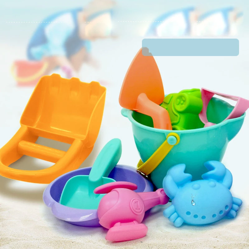 Large Summer Soft Plastic Baby Beach Toys Kids Mesh Bath Play Set Beach Party Cart Bucket Sand Molds Tool Water Game Toys Gifts