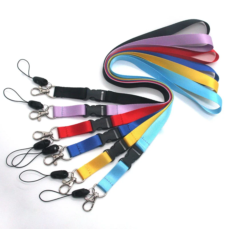 Safety Hanging Neck Strap Lanyard For Mobile Phone ID Name Card Badge Holder Keys Metal Ring Multi Functional Landyard 1.5*54cm