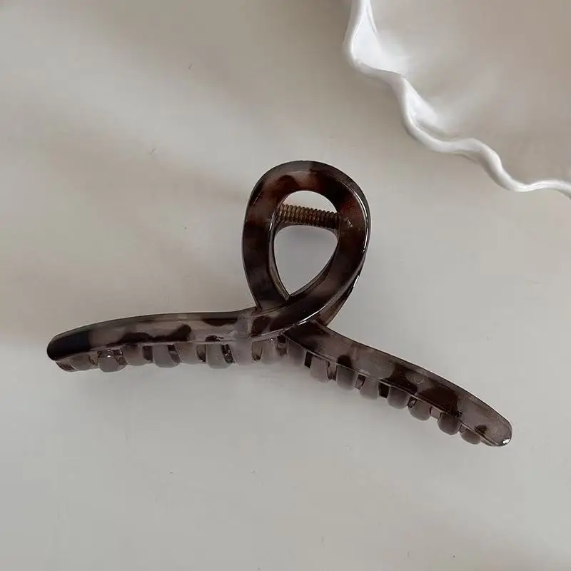 Hochwertiger großer Clip-Haarschmuck mit Retro-Leopardenmuster für Frauen – Detail 5