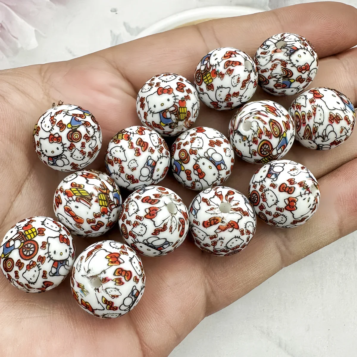 15 قطعة سيليكون الخرز المستديرة 15 مللي متر سيليكون سانريو الخرز DIY بها بنفسك اليدوية القلم الحلمة سلسلة دلاية مجوهرات اكسسوارات الخرز الهدايا