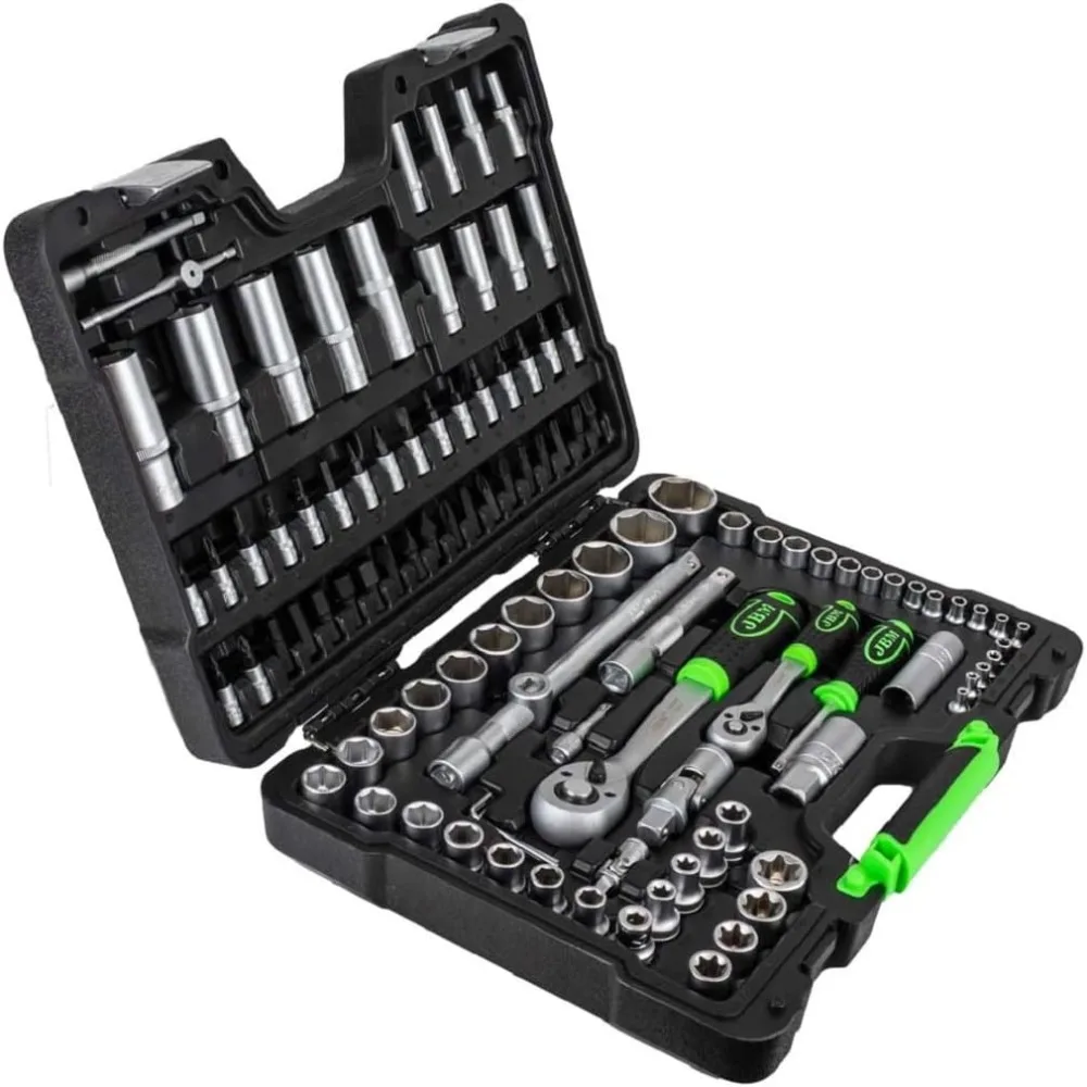 حافظة أدوات JBM مكونة من 108 قطعة مع مفاتيح سداسية من الساتان