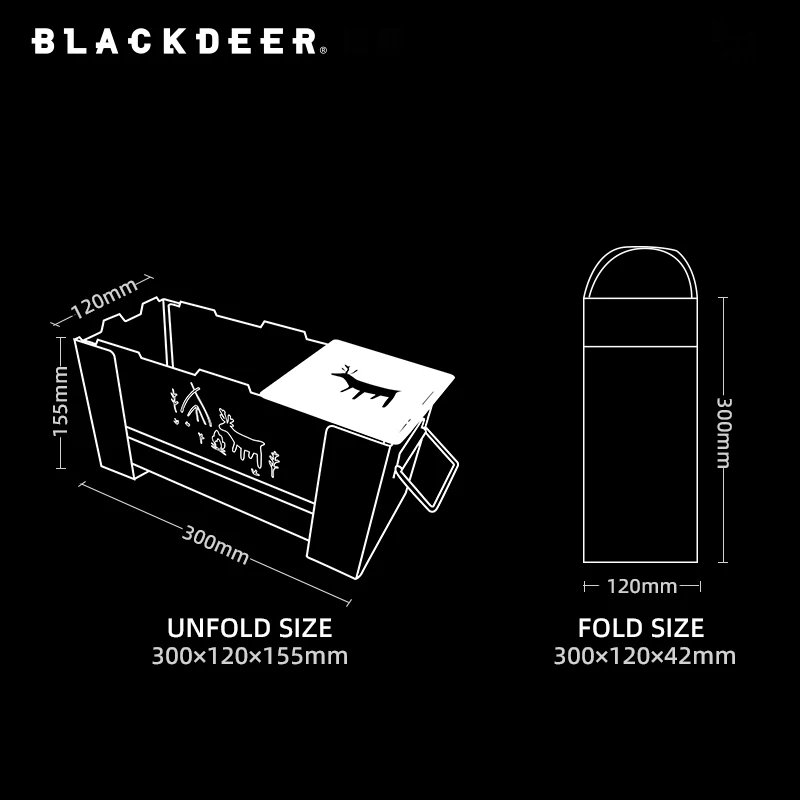 BLACKDEER Outdoor titanium Windproof Wood Stove Furnace Portable Picnic Stove Cooking Camping Burner Barbecue grill BBQ 1kg