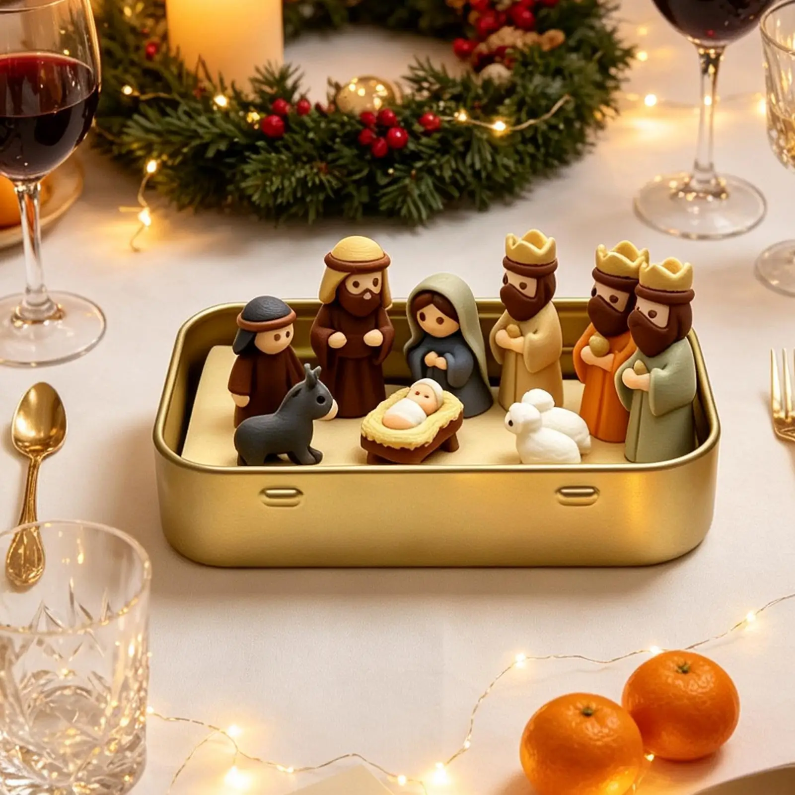 3D Printed Holy Night Manger Set Nativity Figurine Decor Miniature Nativity Scene In Tin Box Christmas Gifts For Kids Adults view 4