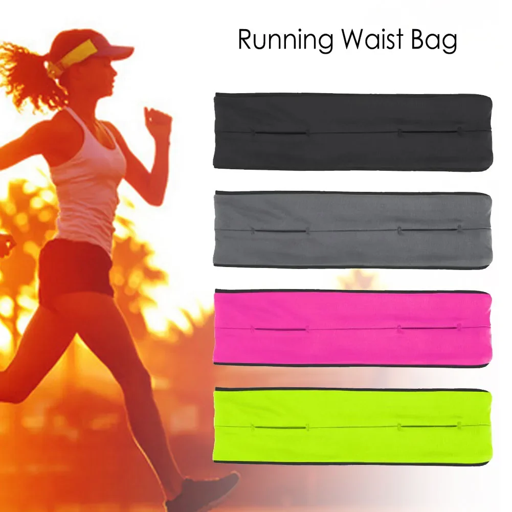 Running Waist Bag Outdoor Fitness Elastic Invisible Breathable Men Women Gym Sports Mobile Phone Waist Pack Bags