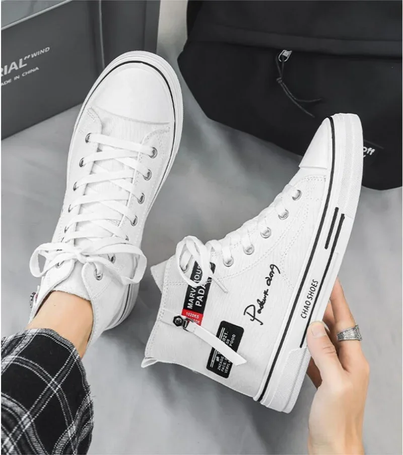 

New Men Canvas Shoes Authentic Classic Designer High Top Canvas Vulcanize Shoes Athletic Sneakers Zapatos Casuales